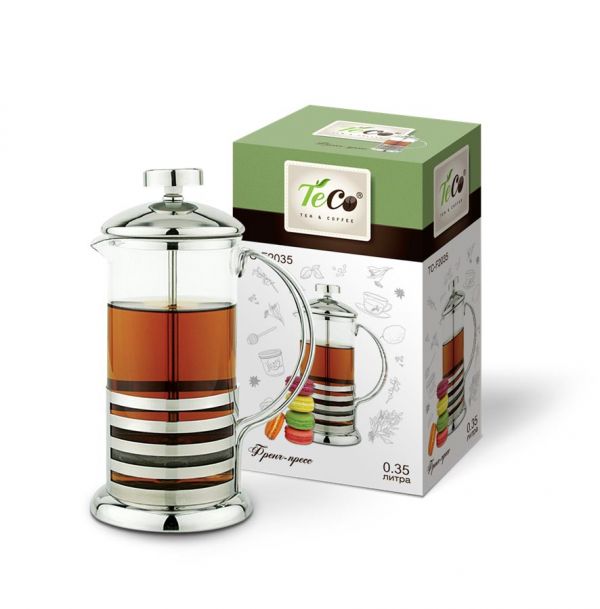 French press TECO, TS-F2080 0.8l made of high quality heat-resistant glass
